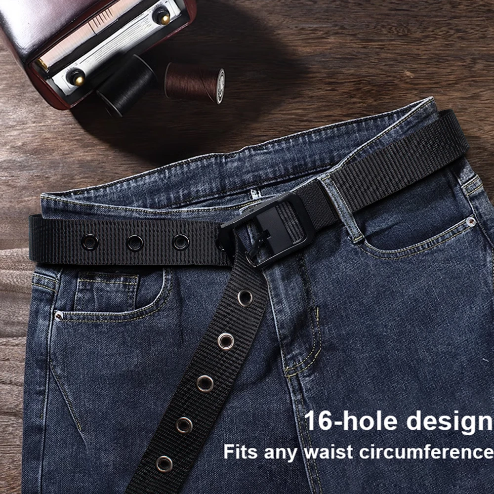 Men Belt Pin Buckle Metal Belt Nylon Military Breathable Belts for Men Cowboy Nylon Sport Adjustable Belt for Women Accessories