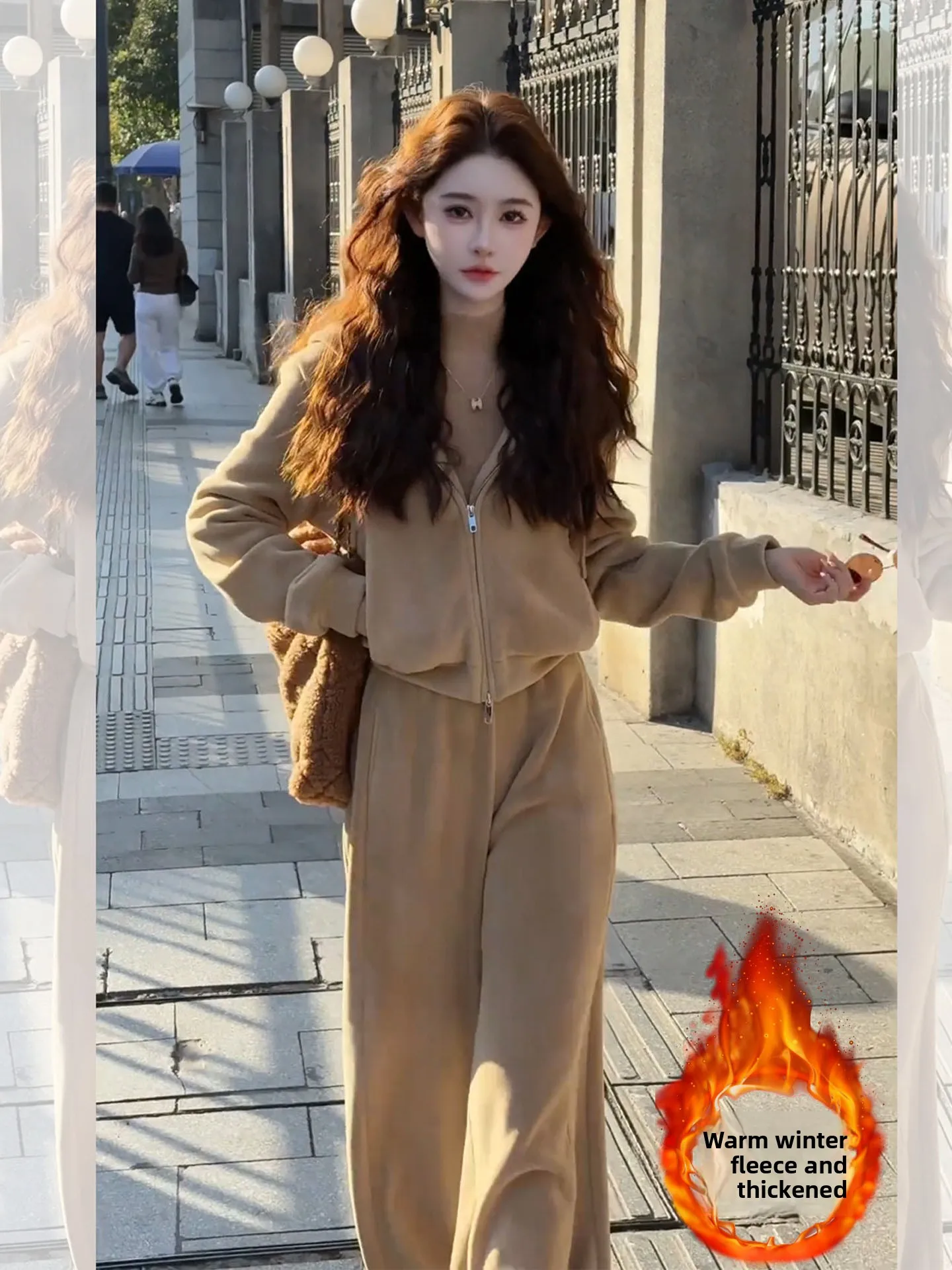 

Sli Winter Sportswear Set Women's Casual Hoodie And Pants Two-Piece Suit Korean Simple Design High-Quali Comfortable