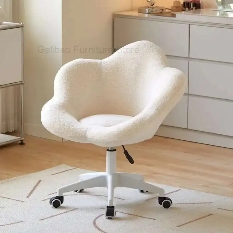 

Formwell Home Office Chair with Mid-Back Upholstered Modern Tufted Computer Task Chair Swivel Height Adjustable lambswool