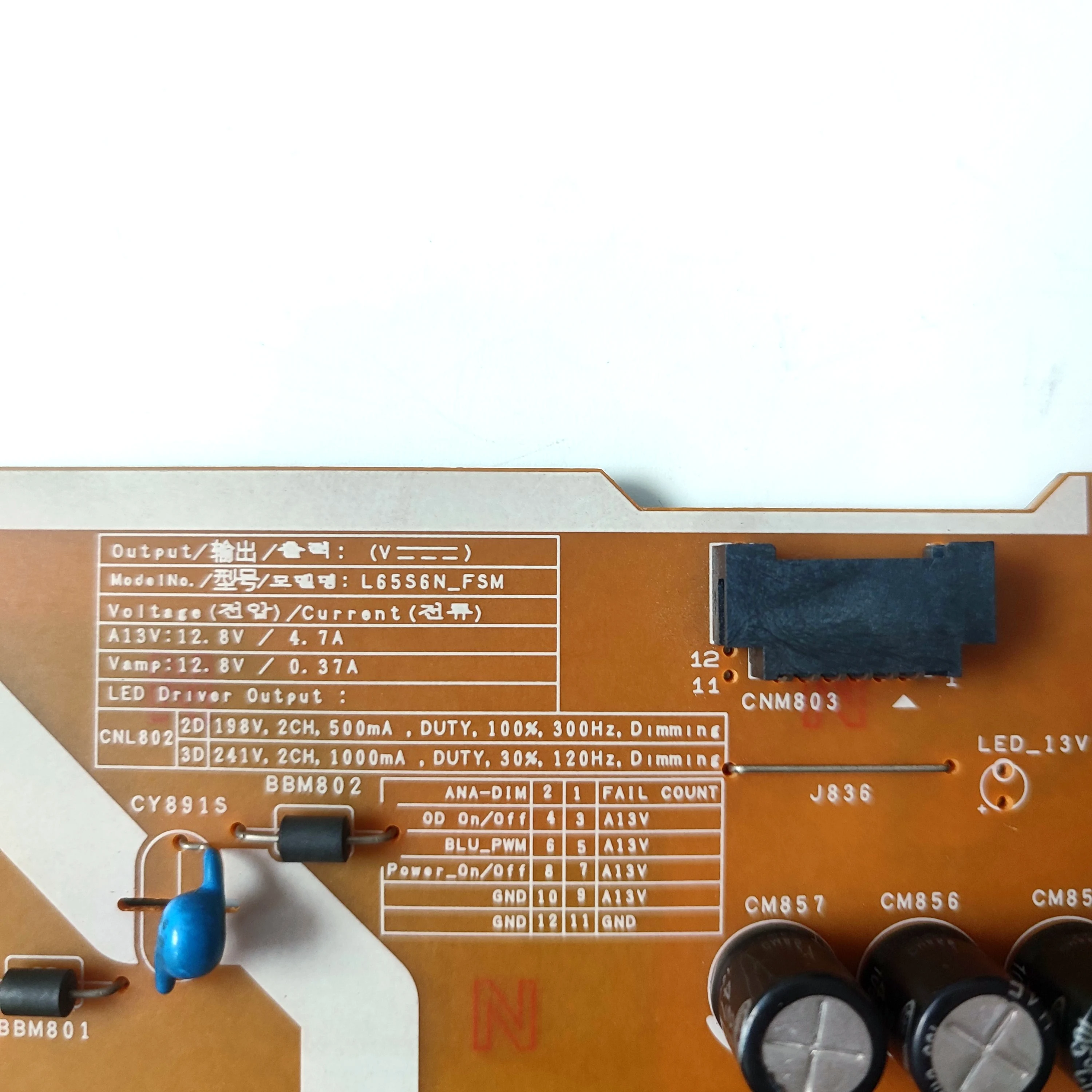 Echte originele voeding/LED-kaart BN44-00808D BN44-00808 BN 4400808   PSLF261S07A L65S6N_FSMW REV 1.1 is voor LCD TV-onderdelen