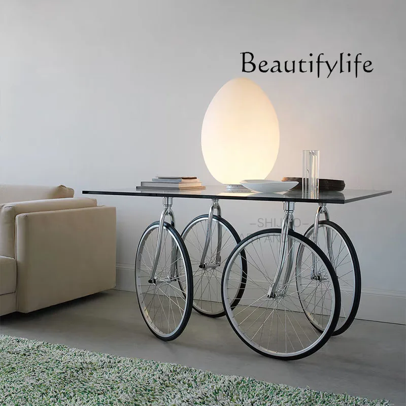 Nordic Modern Coffee Table Light Luxury Bicycle-Shaped Four-Wheel Table B & B Villa Personality Several Sets