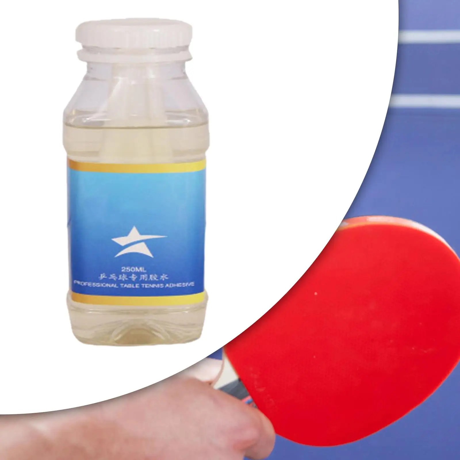 Tafeltennislijm 250 ml Assembleren Accessoire Draagbaar Premium Vergroot de flexibiliteit met borstel Rubberen lijm Pingpongpeddellijm