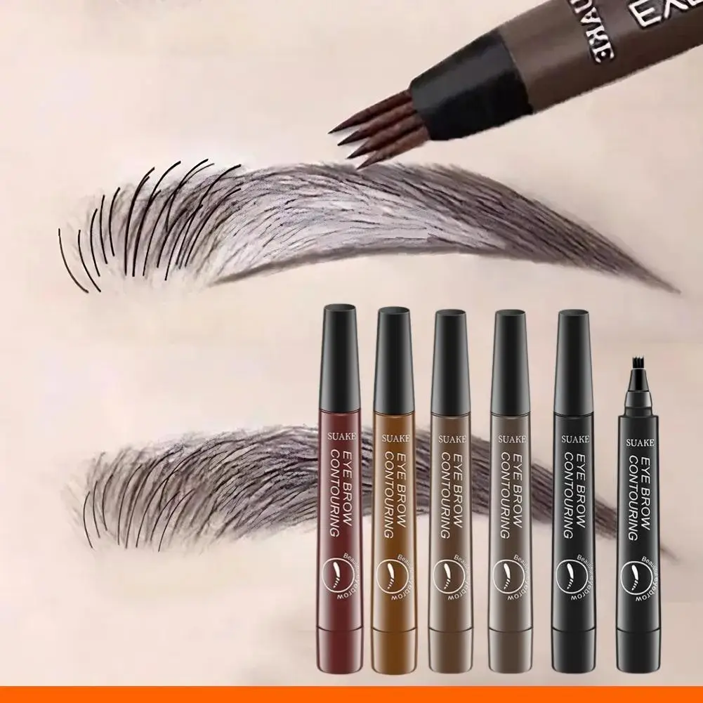 4 Point Eyebrow Pencil Waterproof Liquid Eyebrow Pen Makeup Long Lasting Cosmetic Microblade Brow Pencil Maquillajes Para Mujer