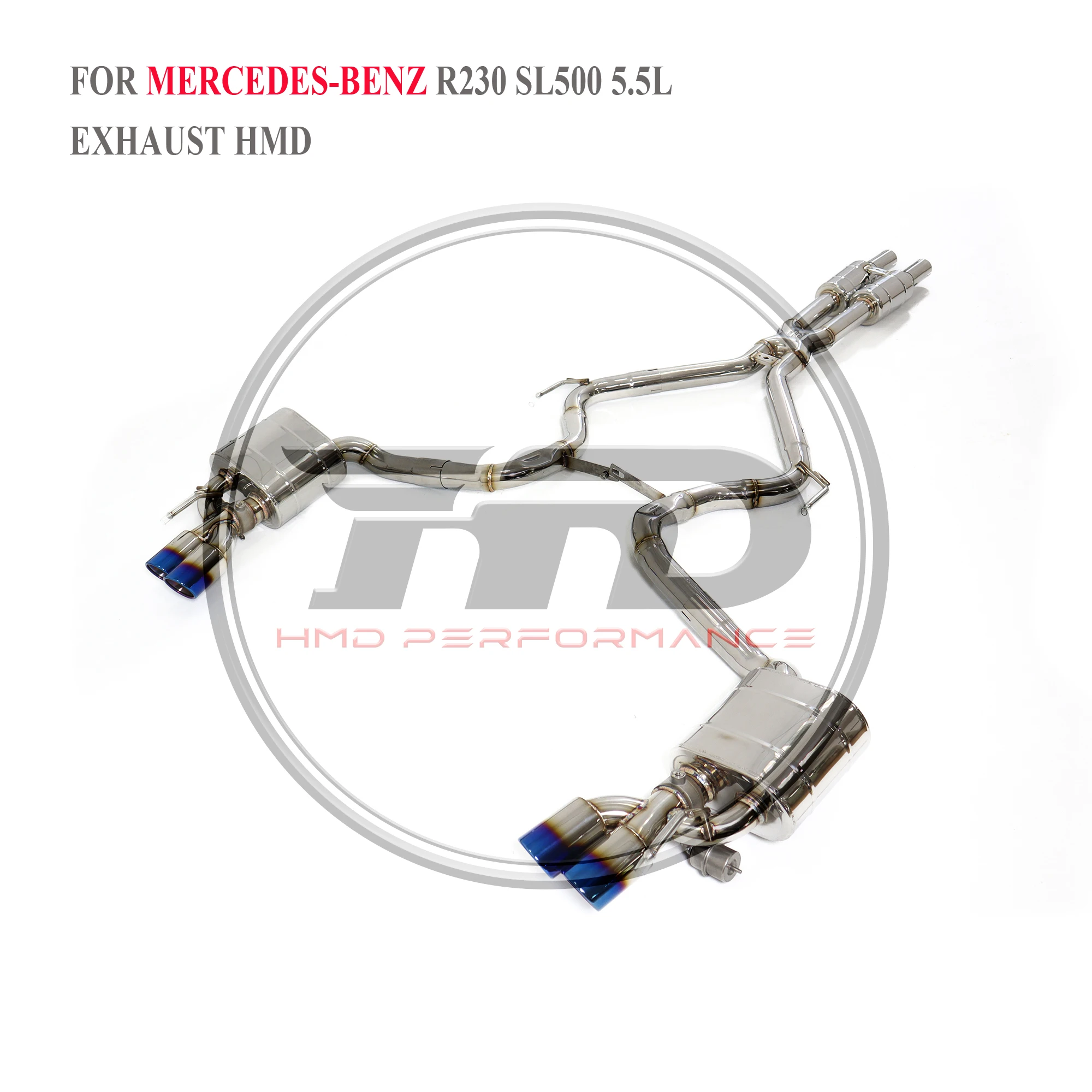 

HMD Stainless Steel Exhaust System Performance Catback for Mercedes Benz R230 SL500 5.5L 2005-2011 Muffler With Valve