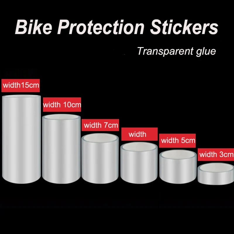 Cinta adhesiva transparente para bicicleta, Protector de cuadro de bicicleta de 3M, 5M y 10M, película Invisible resistente a los arañazos,