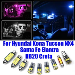 Para Hyundai Kona Tucson NX4 Santa Fe Creta Elantra HB20 2018 2019 2020 2021 2022 2023 2024 accesorios de luces interiores LED para coche