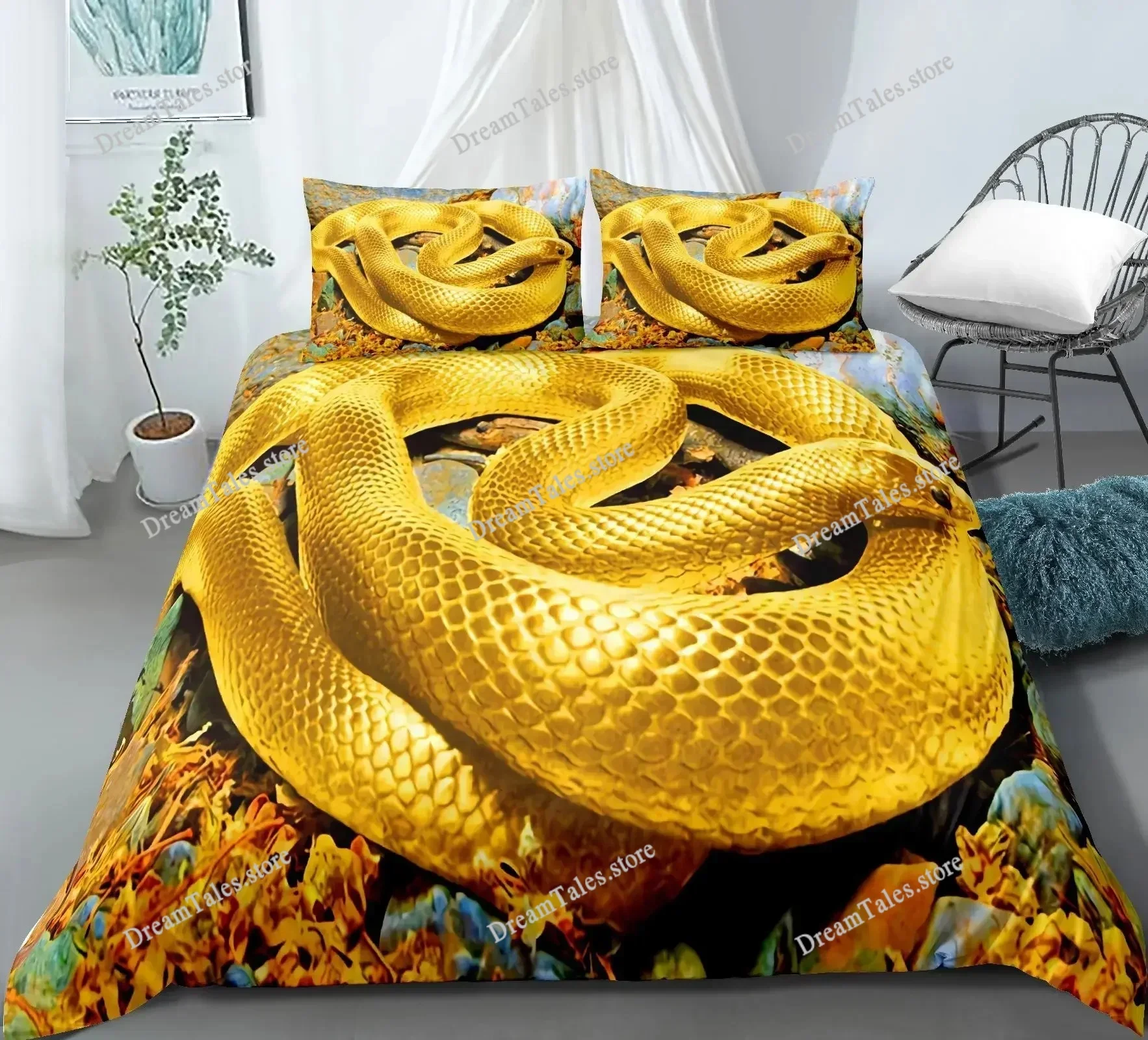 3D Printed Snake Style Bedding Set Duvet Cover Bedroom Comforter Covers Single Twin King ​Size Quilt Cover Home Textileextile