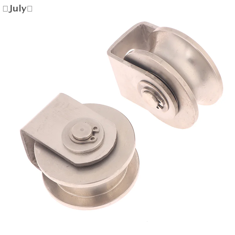 Polia para porta de chuveiro em formato de u/v/h, polia de roda de porta deslizante de aço inoxidável 201 com rolamento, acessórios para móveis, 1 peça