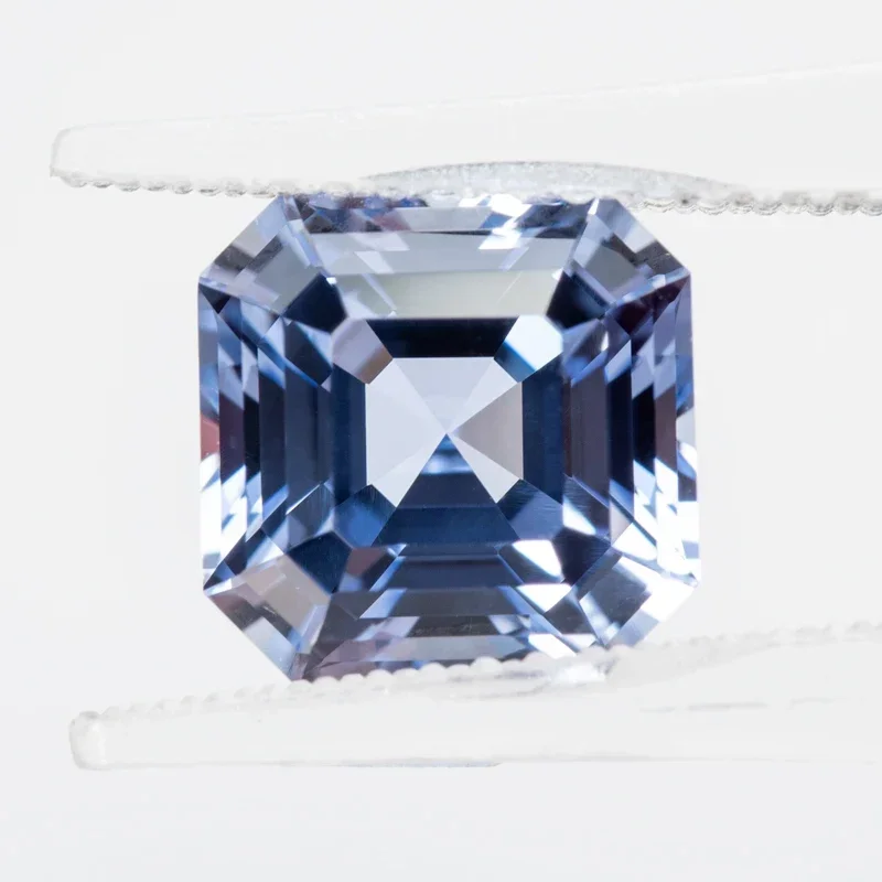 Lab Grown Sapphire Cornflower Color Asscher Cut Charms Extremely Shiny Gemstone DIY Ring Necklace Earrings Main Materials