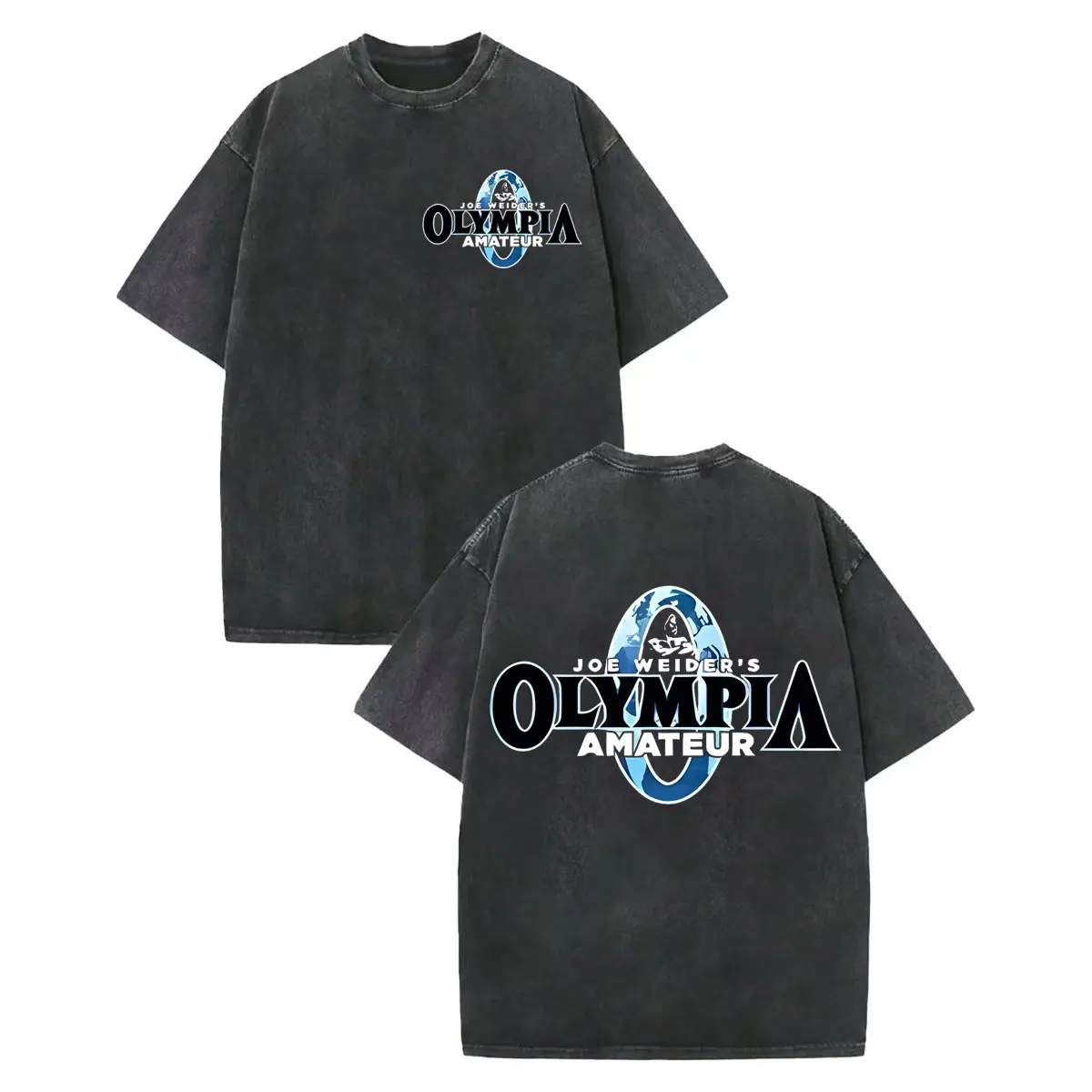 

Vintage Washed Olympia Gym Fitness Graphic T Shirts Men Women Clothing High Quality Fashion T-shirt Summer Casual Loose T-shirts