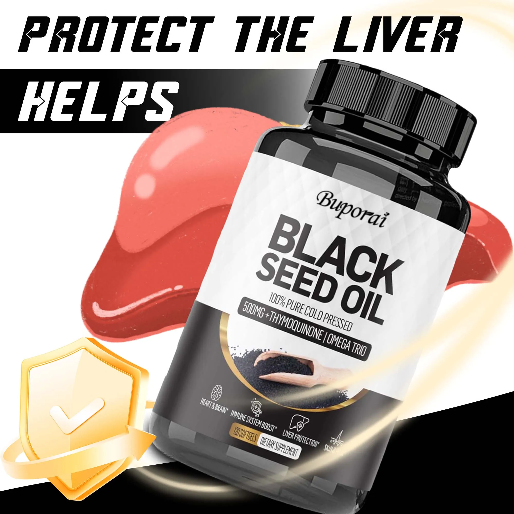 

Black Seed Oil - Balance Blood Pressure, Promotes Cardiovascular Health, Boosts Energy and Vitality, Enhance Immunity
