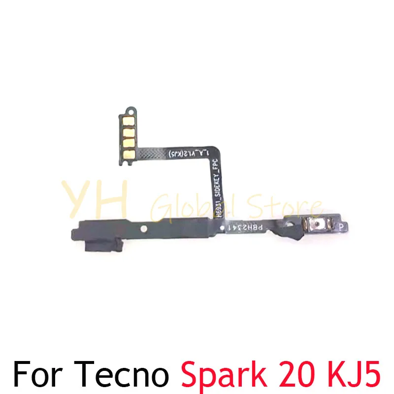 

For Tecno Spark 20 KJ5 Power On Off Switch Volume Side Button Flex Cable Repair Parts