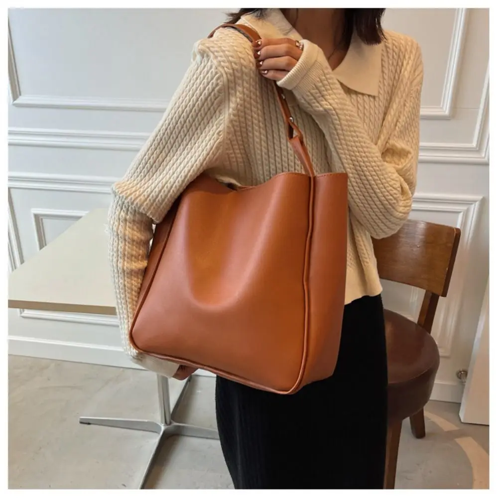 2024 New Women PU Leather Handbags Shoulder Bags Shopping Travel Bags Large Capacity Female\'s Handbags