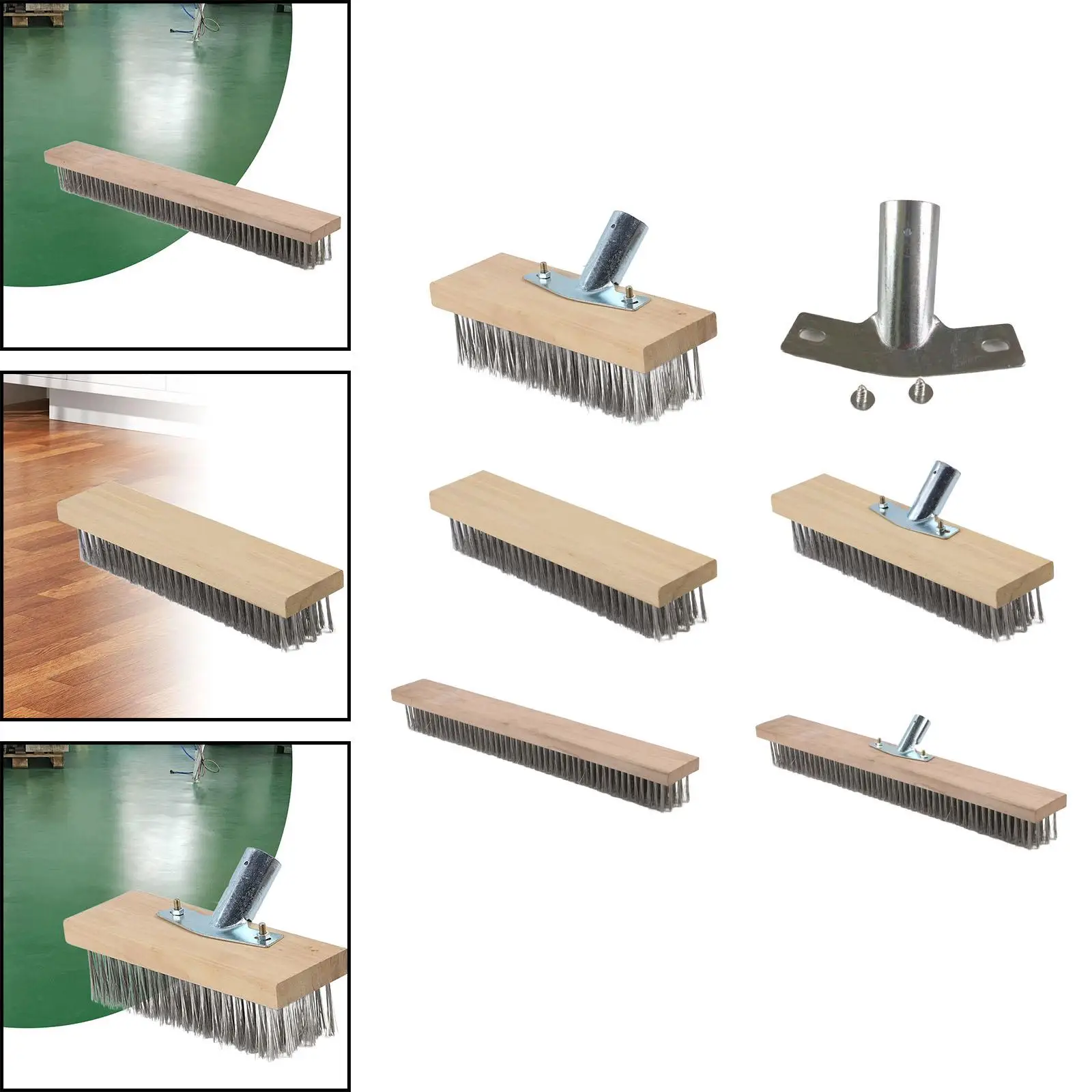 Deck Wire Brush Concrete Brush BBQ Kitchen Cleaning Metal Surface Texturing Rust Removal Multipurpose Wire Brush Wire Broom