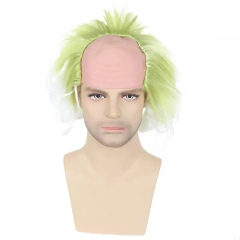 50le parrucca verde con pagliaccio calvo calvo Halloween party parrucche verdi omber wavy parrucca parrucca per donne doni da
