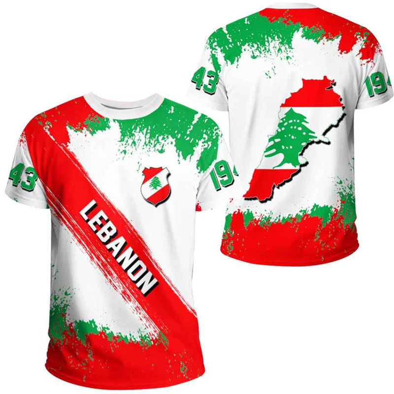 Lebanon Flag Men\'s T-shirt Forest Camouflage Print Clothing Lebanese Emblem Summer Street Oversized Fashion Short Sleeve Tops