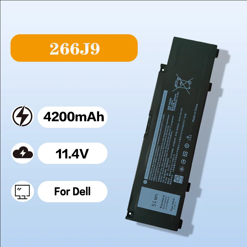 

Долговечный аккумулятор 11,4 В, 4200 мАч для Dell 266J9 5590 3790 3779 3500 3590 5500 P89F