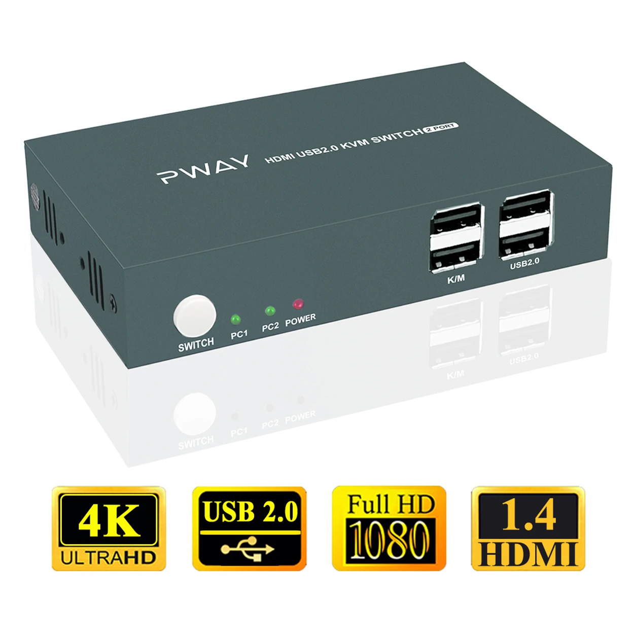 2 em 1 fora 4k 30hz caixa de interruptor do usb hdmi kvm para 2 pc que partilha a caixa do switcher do cubo do interruptor do usb do teclado 2 em 1 switcher para o portátil hdtv