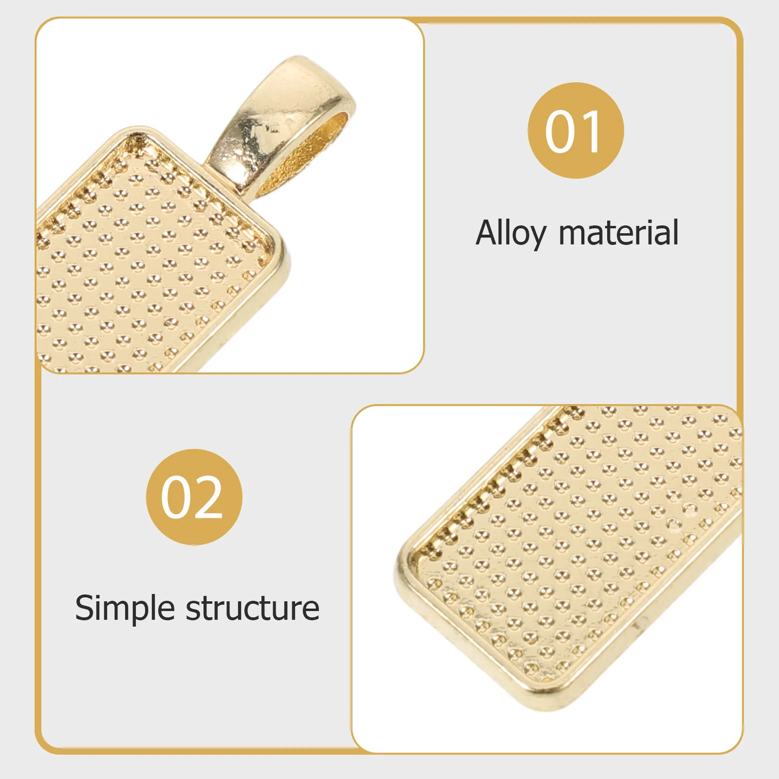 50pcs Rectangle Alloy Bezel Blanks For Diy Resin Pendant Uv Resin Bezel Rectangle Making Craft Keychain Jewelry Findings