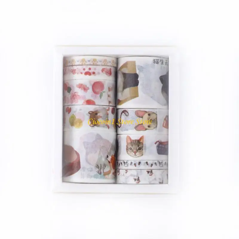 A3PC 10Pcs Stickers Set Scrapbooking Tape Aesthetic Masking Tape for DIY Scrapbooking Planner Photo Album Diary