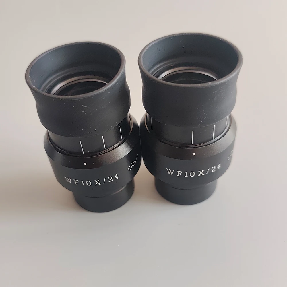 

1PCS 2PCS WF10X/24mm Wide Field Microscope Eyepiece Diameter 30mm Adjustable For Stereo Binocular Trinocular Microscope