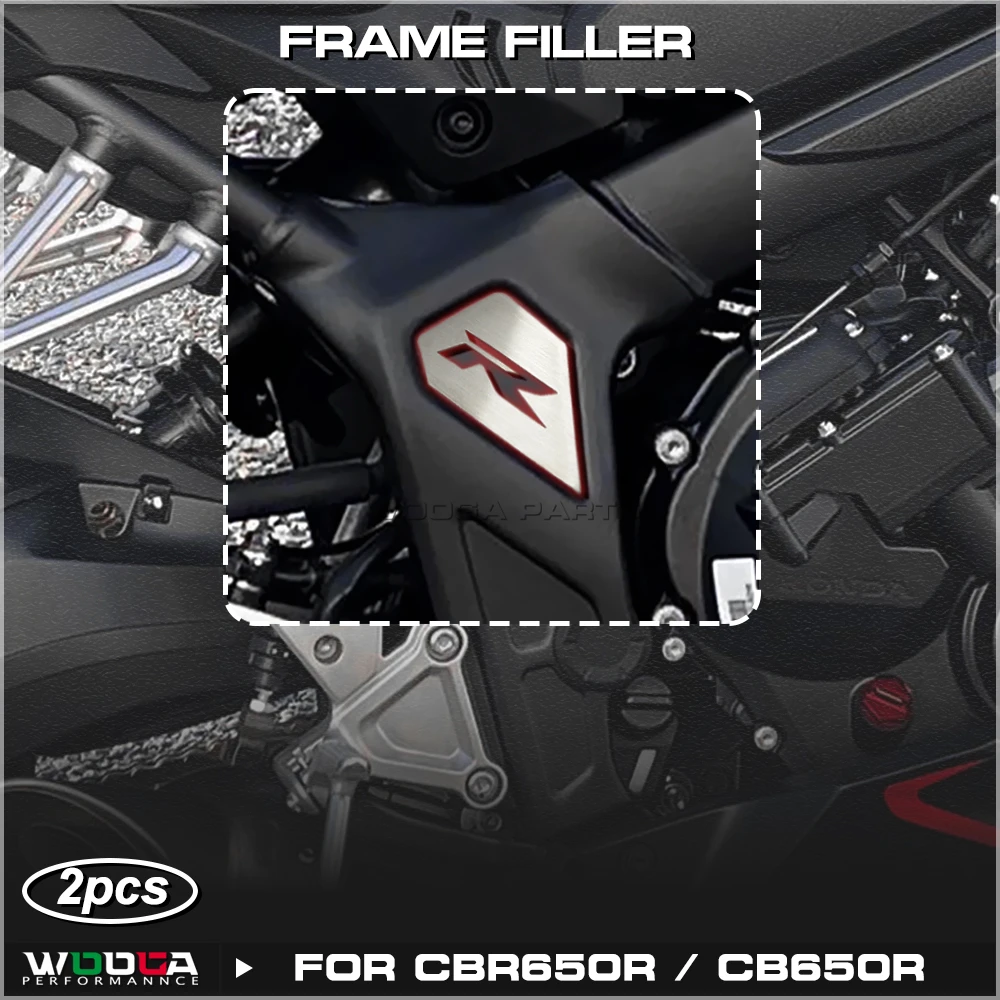 # CBR650R Frame Filler For Honda CBR 6R50R CB650R Frame Side Cover Trim Covers Stainless Steel Sticker CBR 650 R Type R Emblem