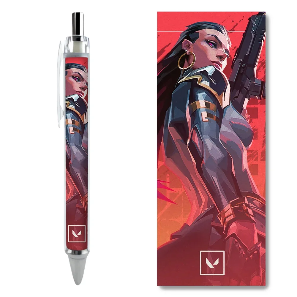 2/4PCS Reyna Red Background Eye Gel Pens Lightweight School Supplies Hot Selling Stationery Back To School Fantasy Figurines