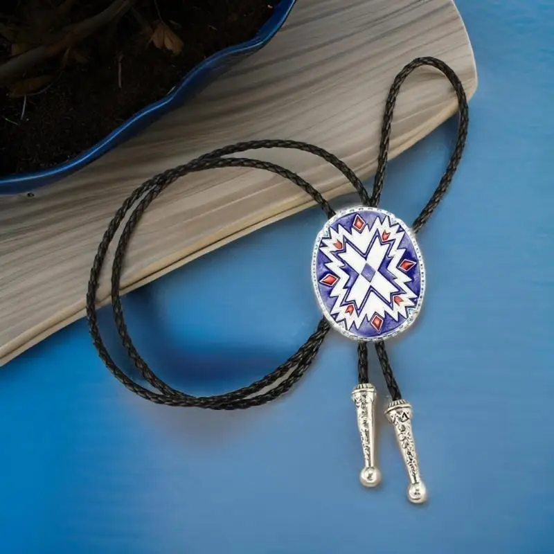 

Engraving Bolo Tie Carved Necktie for Shirt Jeans Western Necklace Braided Shoestring Necktie Bolo Tie