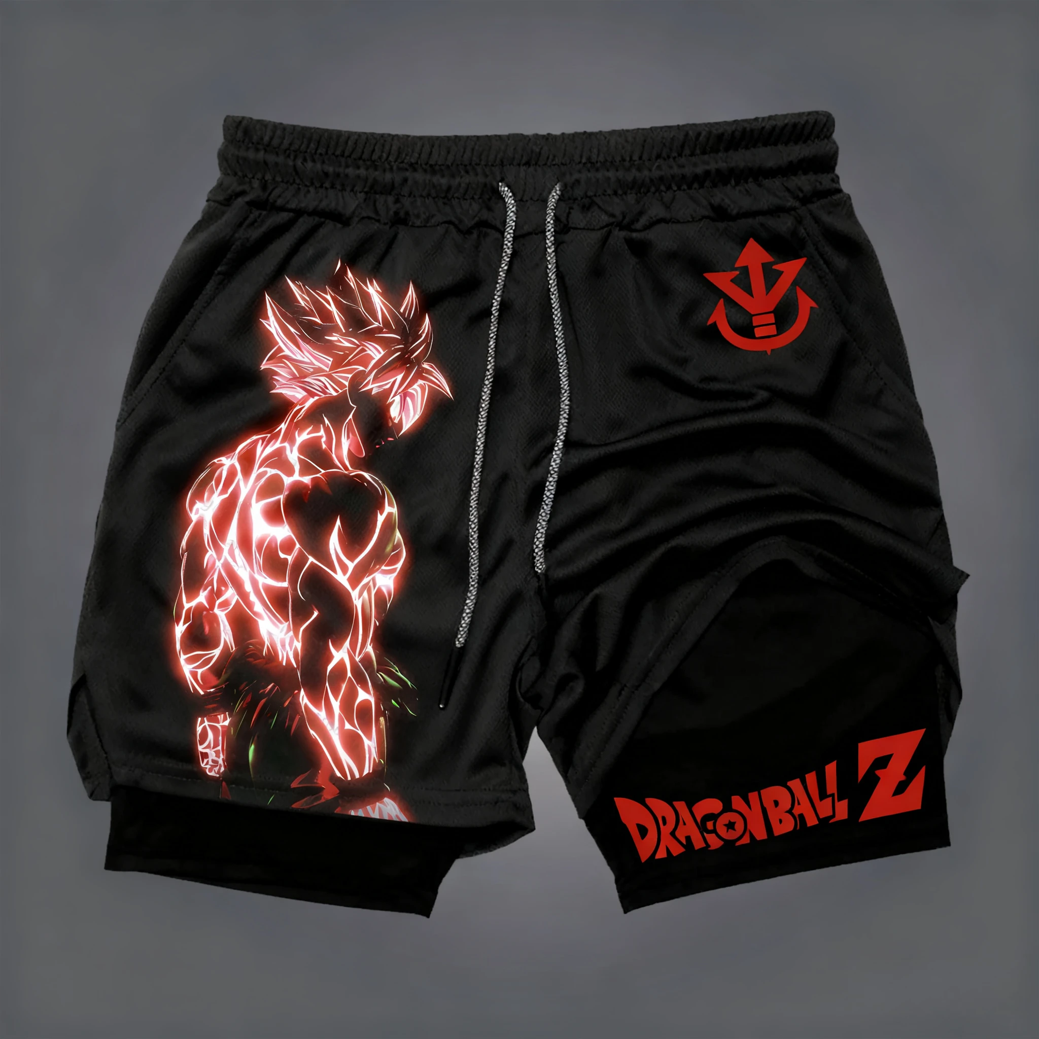 لعبة دراغون بول جوكو مطبوعة طبقة مزدوجة السراويل بانداي فضفاضة للرجال والنساء 2026 الصيف تنفس رياضي موضة السراويل #1