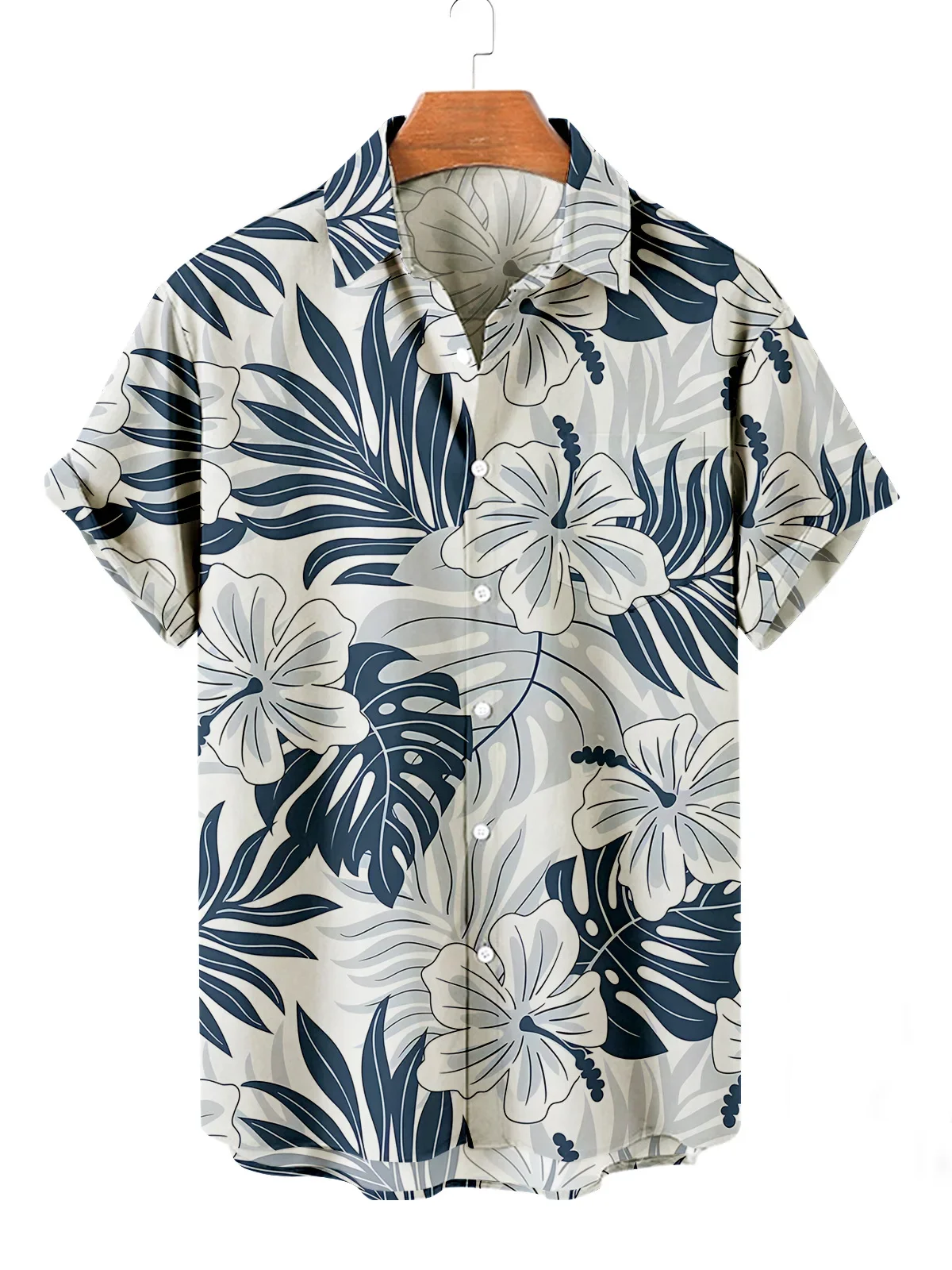 Chemise Hawaïenne d'été décontractée et élégante pour homme mature, à coupe ample, à motifs floraux, polyvalente pour la ville et la plage