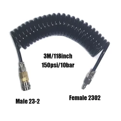 Air HPA Soft Coil Hose Female 2302 Male 23-2 Adapter Foster Quick Disconnect Coupler (US) Fill Whip 150psi/10bar