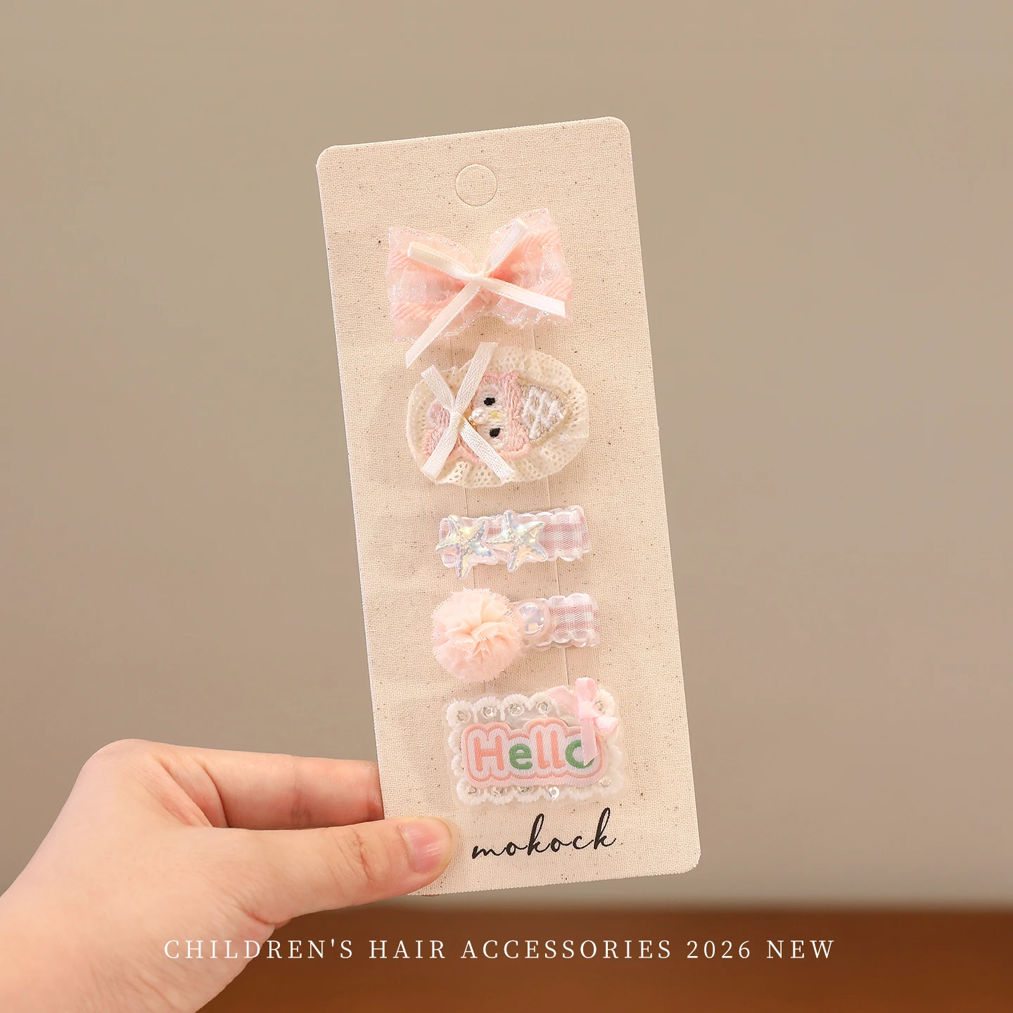 5-teiliges BB-Clips-Set für Kinder, Haarschmuck, süße bedruckte Haarspangen, Haarspange für Mädchen, Haarspange im Ins-Stil, Schleifen, Haarnadel-Ornament – Detail 1