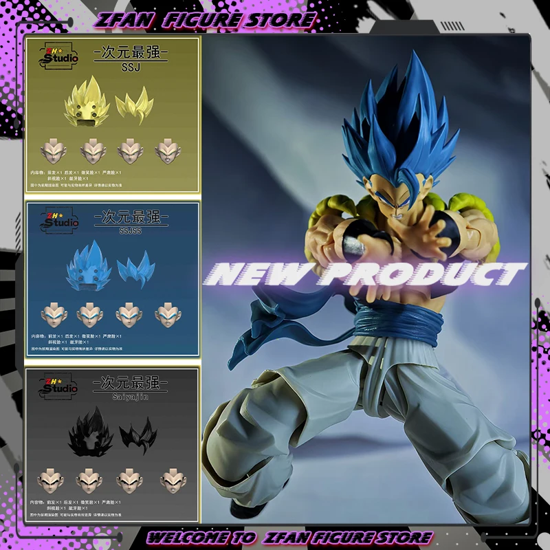 

ZH Studio Dragon Ball Z Gogeta Accessories Kit SHF Super Saiyan Gogeta Heads Sculpt Parts Pack Action Figure Collection Model