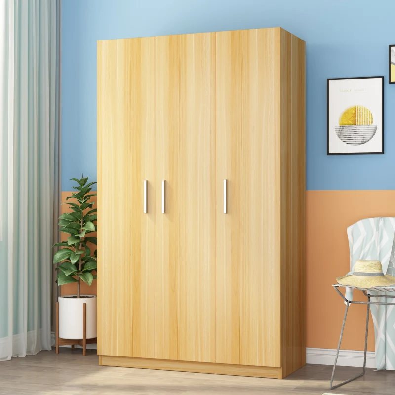 Simple wardrobe, modern, minimalist, and economical solid wood panel bedroom, small unit storage ，household cabinet