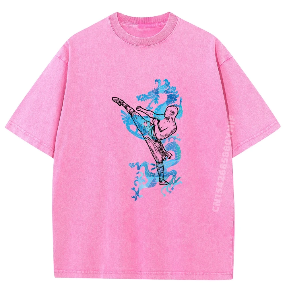 أحدث تي شيرت رجالي شاولين مونك دراجون مضحك تي شيرت رجالي قطن مريح مغسول