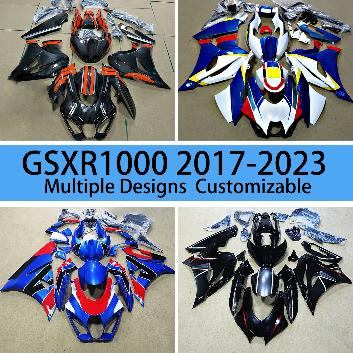 

Hot Style Fairing Kit for GSXR1000 2017 2018 2019 2020 2021 2022 2023 Aftermarket Injection Motorcycle Fairings GSXR 1000 17-23