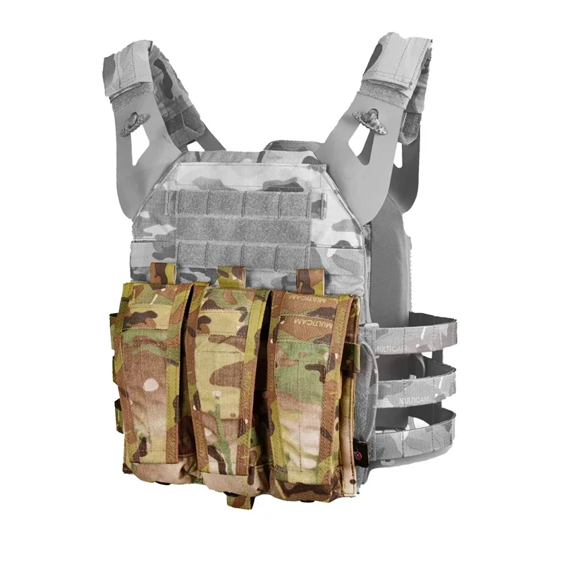 

Tactical M4 Triple Magazine Pouch Multicam Airsoft Mag Pouch for Tactical CP AVS JPC Vest Molle Front Panel Bag Equipment