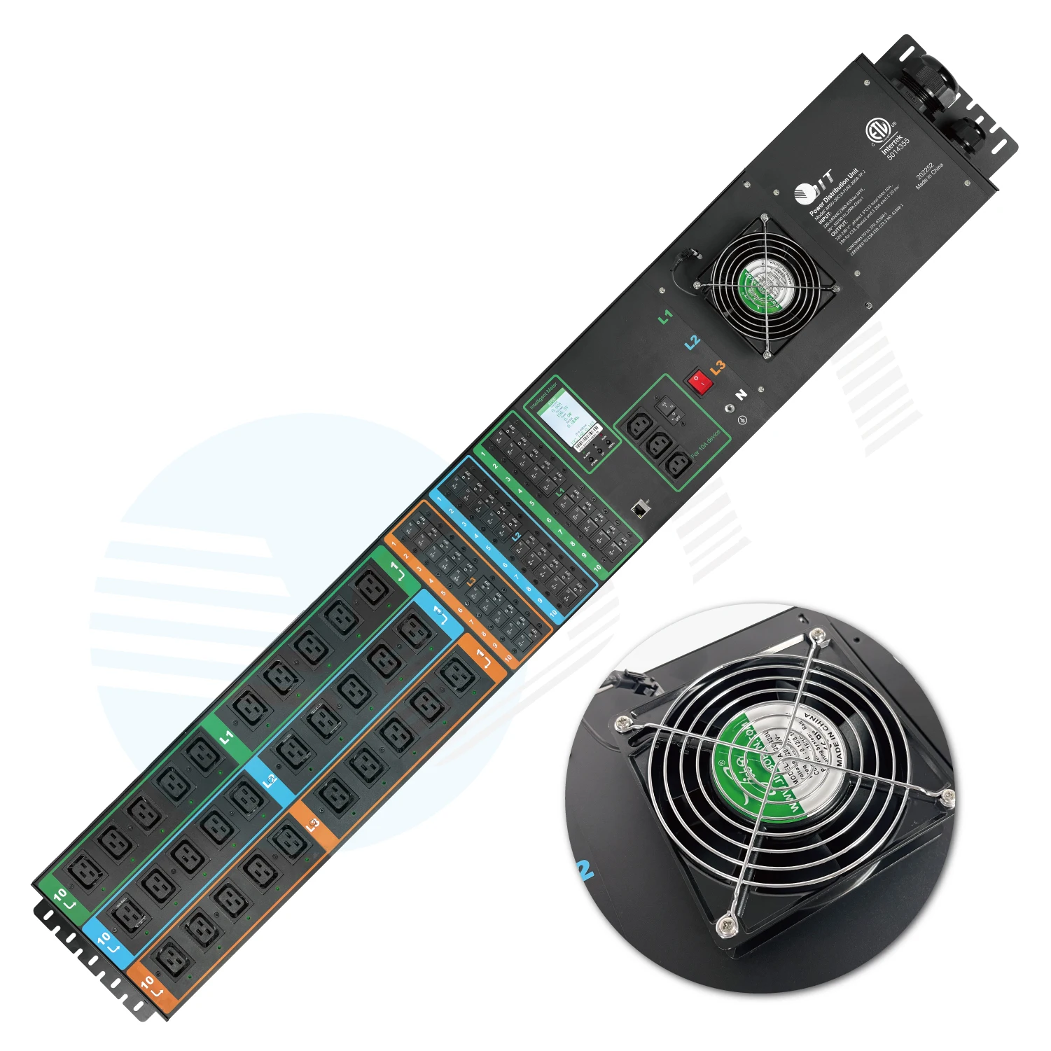 APDU 30C19 FUSE 200A 3P Power Distribution Unit with Hydraulic Circuit Breakers for Server and Industrial Applications