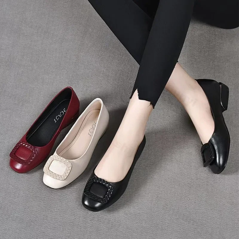 Weiche Lederschuhe mit Rindersehnensohle für Damen, Frühling/Herbst, Festliche Sommerschuhe für Hochzeit, Bankett und Muttertag – Detail 3