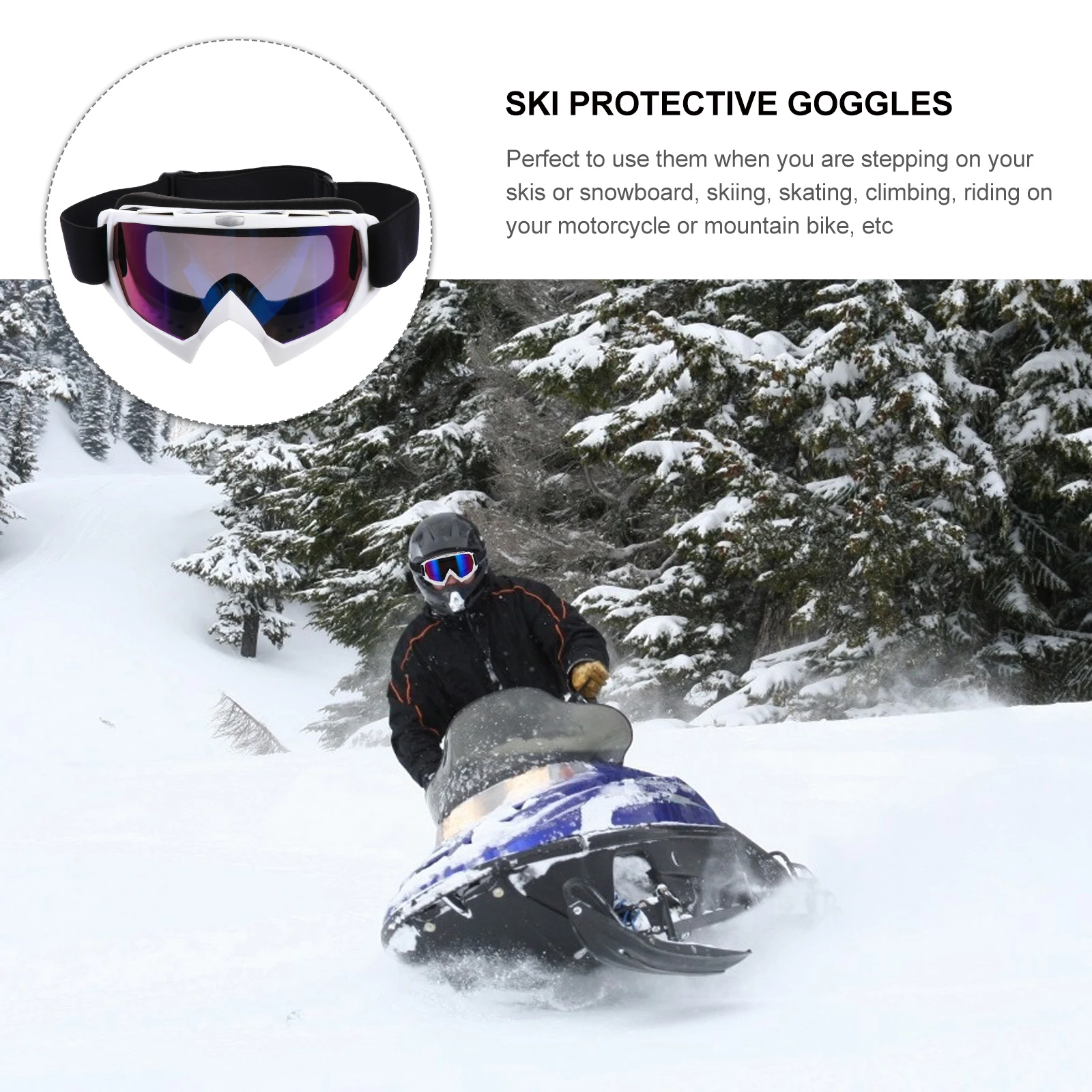 

TPU Frame Ski Goggles Anti Wind Dust Cold Snow UV Adjustable Strap Multicolor Lenses for Cycling Mountaineering
