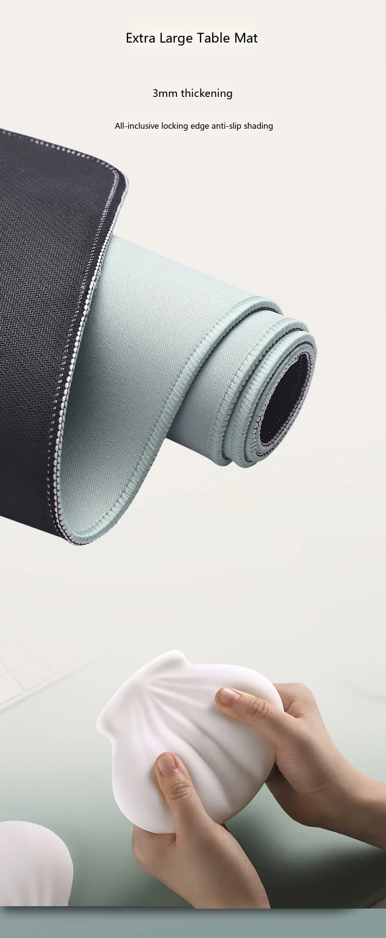 Muschelförmige Silikon-Handgelenkauflage Mauspad Ergonomische Schreibtischunterlage für Büro und Gaming in 5 Pastellfarben – Detail 5