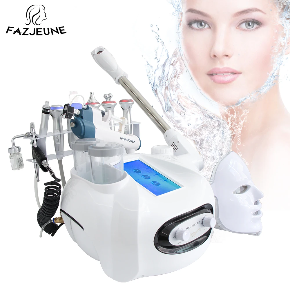 Máquina de burbujas pequeñas 10 en 1, vaporizador Facial Lumi Spa H2O2, hidrodermoabrasión, belleza, dispositivos de masaje Facial