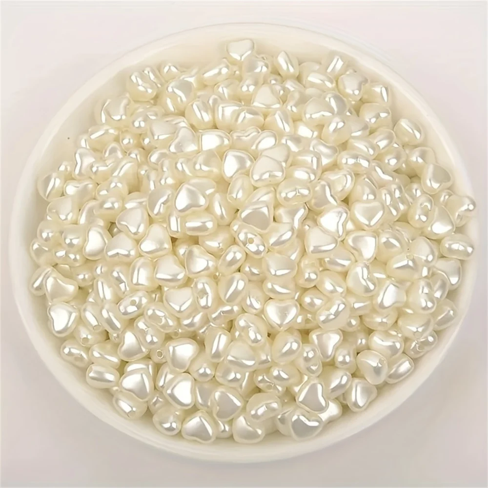 8mm 50pcs White Acrylic Heart-Shaped Beads Can Be Made into Bracelets, Necklaces, Rings, and DIY Items image 5