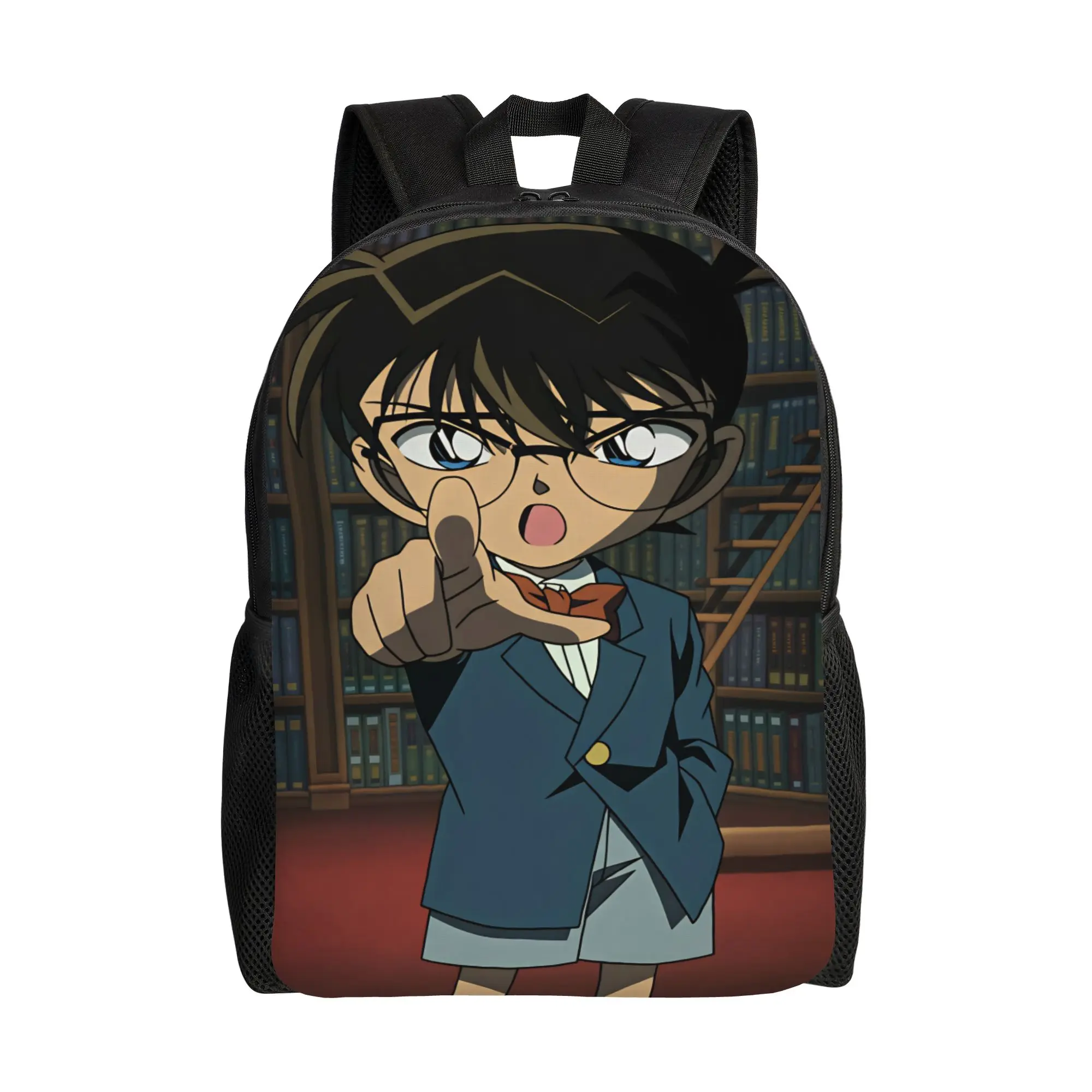 Detectives Conans Backpack Female  Soft Backpacks Polyester Cool High School Bags Travel Colorful Rucksack