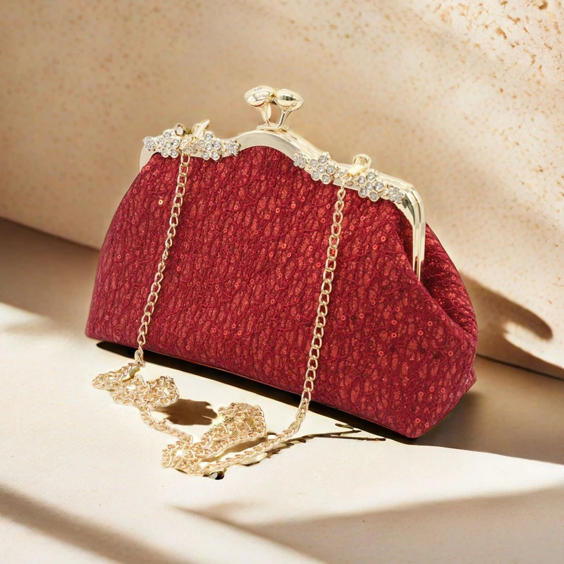 

Модная кружевная вечерняя сумка с блестками, роскошный клатч со сверкающими бриллиантами, изысканное элегантное платье Cheongsam для банкета и вечеринки, женские сумки