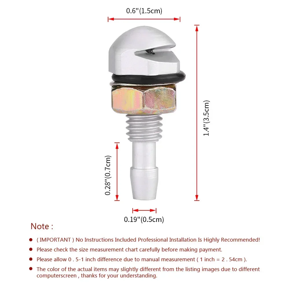 2 Pcs Fan-Shaped Universal Car Front Windshield Washer Sprayer Nozzles Cleaning Sprayer Aluminum Auto Wiper Kit Auto Mist Nozzle