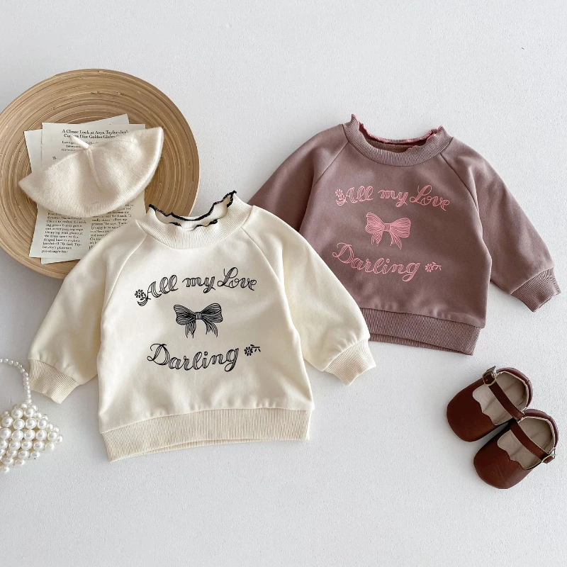 Baby Girls Clothes Sets Kids Bow-knot Sweatshirt+Pant 2pcs Suit Toddler Costume 2025 Spring Autumn Children's Clothing