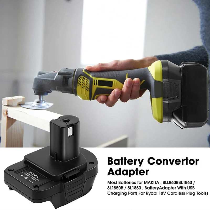 Batterie konverter für Makita zu Ryobi 18V Li-Ionen-Akku, kompatibel mit Ryobi 18V Li-Ionen-Werkzeugs erie (ohne Batterie)