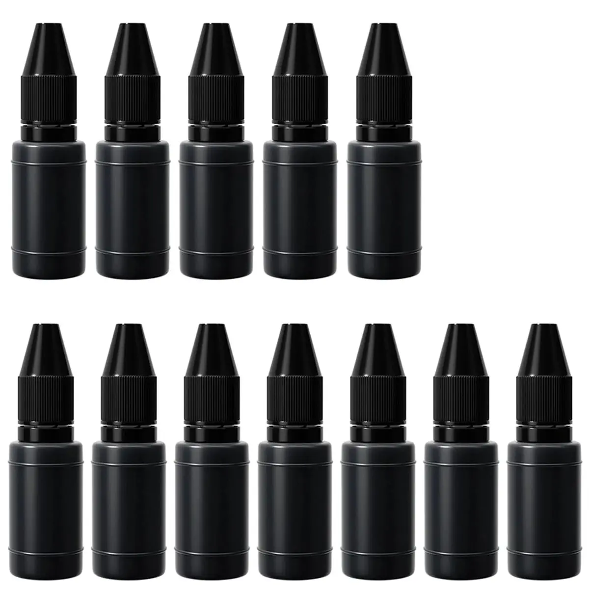 A78I 12-Pack Black Ink Refill, 10ml Waterproof Fast-Drying Stamp Ink for and Scrapbooking