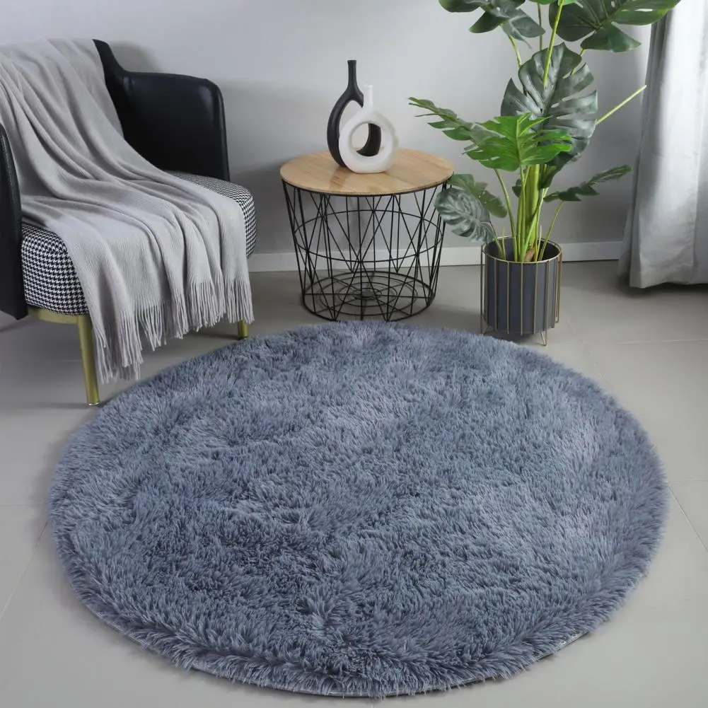 Round Fluffy Area Rug Wear Resistant Non-Slip Design Circle Rug Floor Carpet Kids Room Nursery Bedroom Living Room Plush Rug